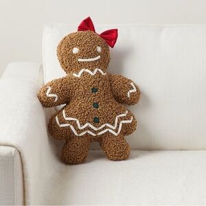 New Pottery Barn Ms. Spice Gingerbread Shaped Pillow
